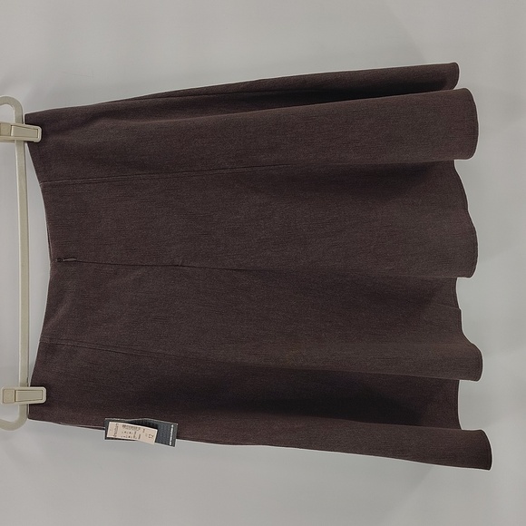 New York Clothing Co Brown 12 A Line Skirt Light Denim Zip Back Flowy Modest - Picture 7 of 9